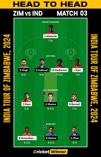 ZIM vs IND Dream11 Prediction, Fantasy Cricket Tips, Probable Playing XI, Pitch Report & Injury Updates For 3rd T20I Match