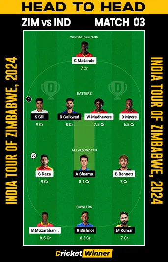 ZIM vs IND Dream11 Prediction, Fantasy Cricket Tips, Probable Playing XI, Pitch Report & Injury Updates For 3rd T20I Match